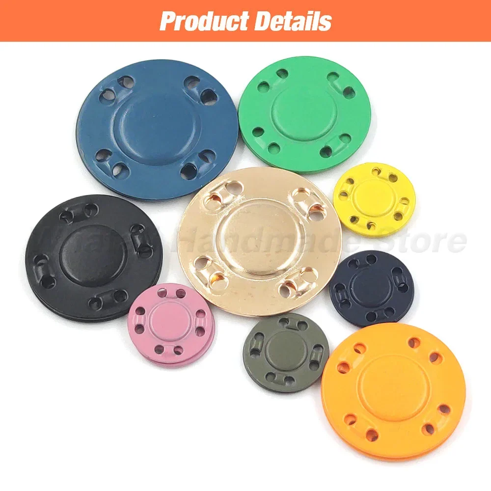 Magnetic Buckle, Jacket, Bag, Magnet Stone Button, Metal Hidden Buckle, Colored Mother Button, Eight Holes, Ultra-thin Hand Sewn