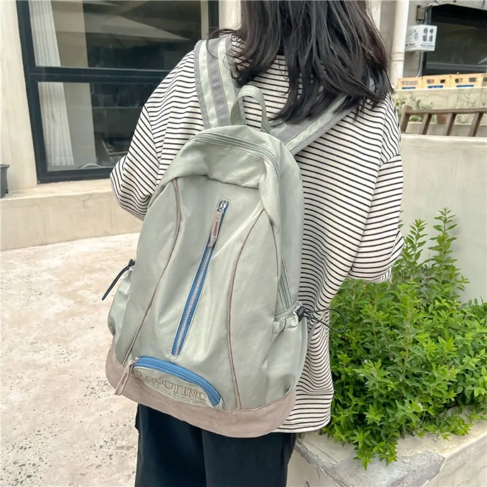 

Embroidery Trendy Ins Backpack Multi-pocket High Capacity Casual Schoolbags Korean Style Mochila School Bags College Students