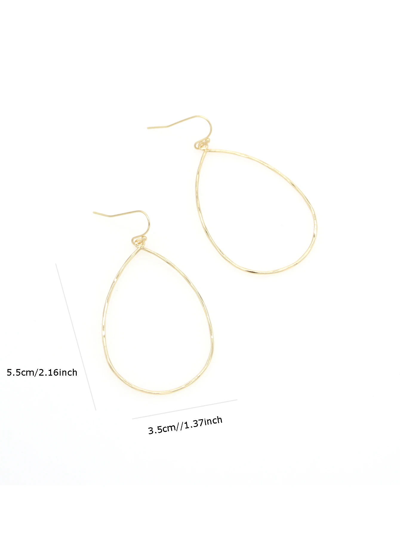 New Simple Wave Pattern Rectangle Hollow Out Circle Tears Drop Earrings For Women