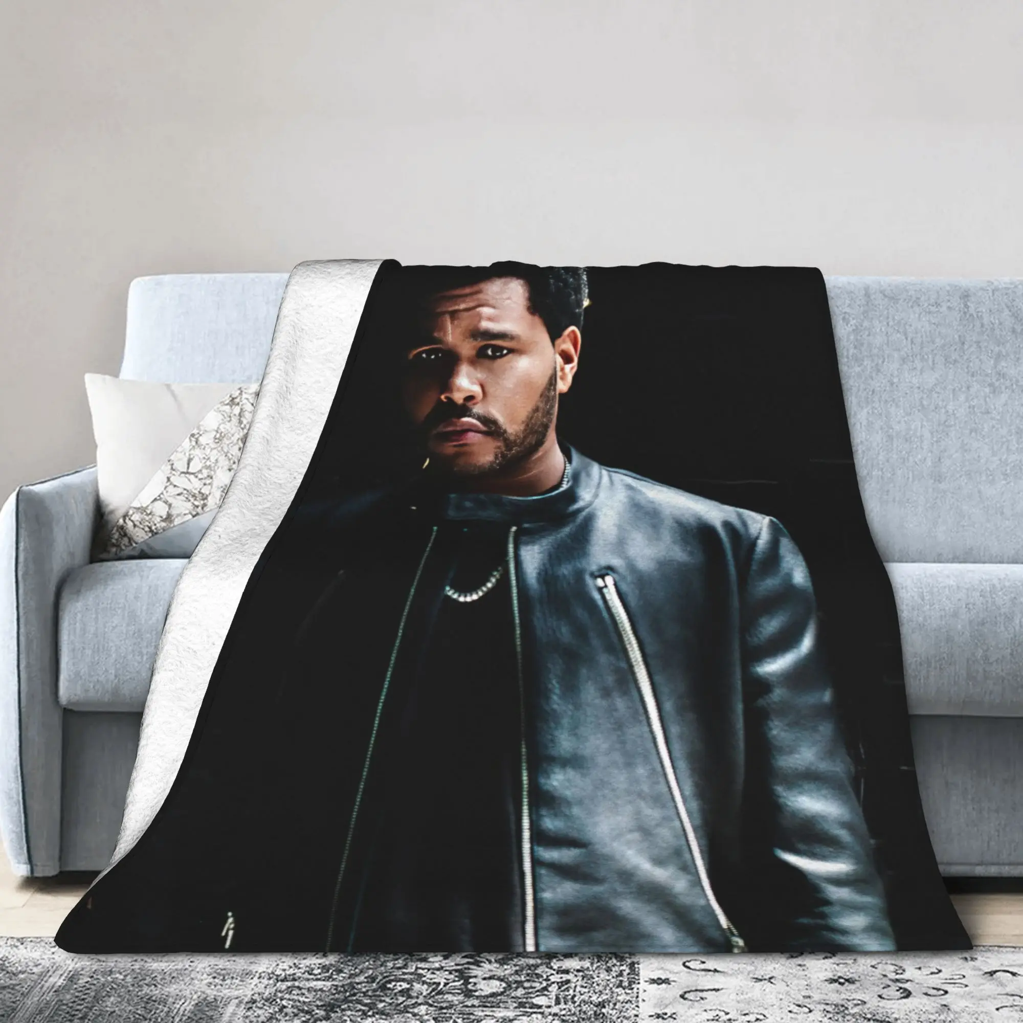 The Weeknd Rapper Singer Cobertores de lã com estampa respirável e quente para sofá, quarto, peça de tapete