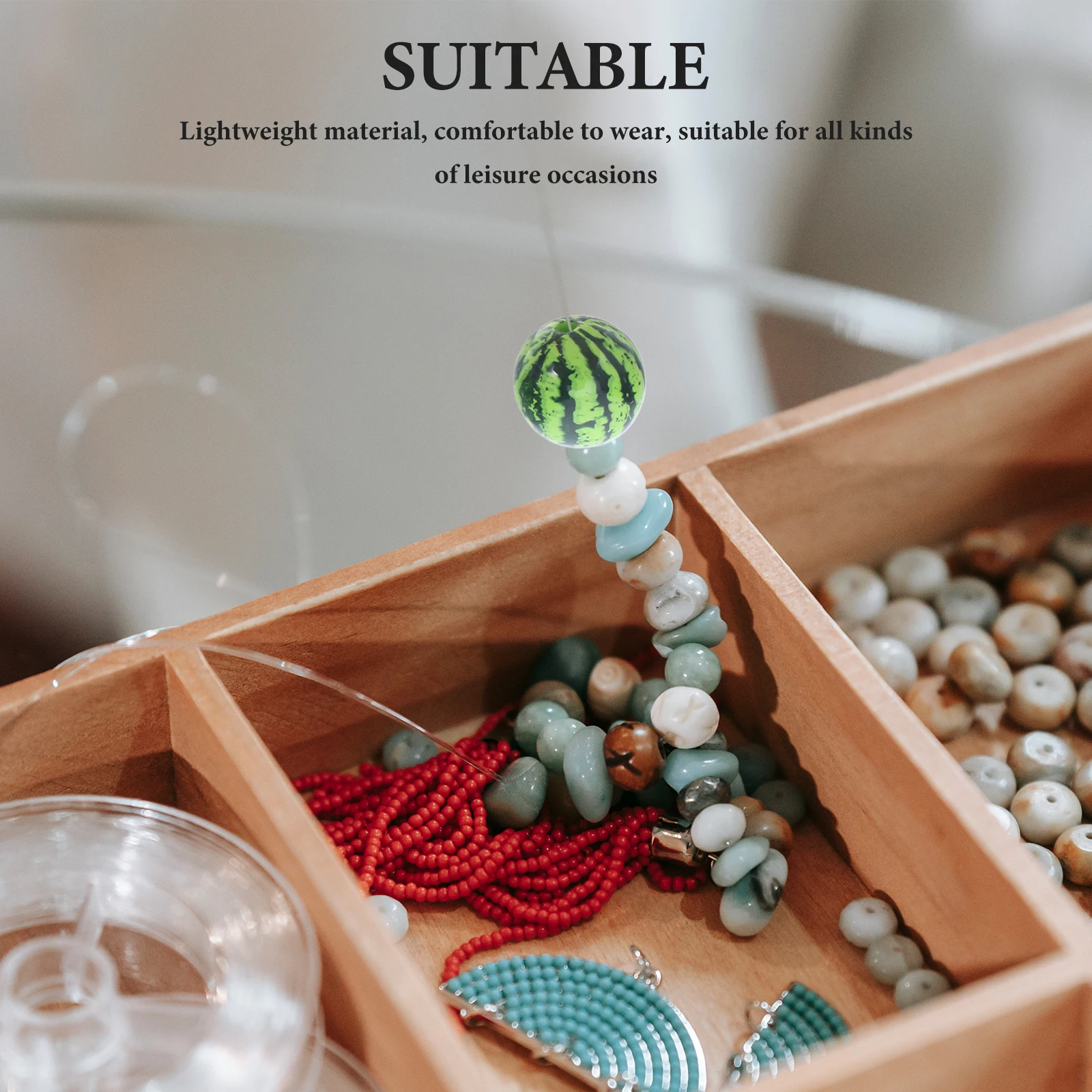 

15 Pcs Simulated Watermelon Beads Food DIY Craft Plastic Jewelry for Fancy Necklace Loose Cute Making
