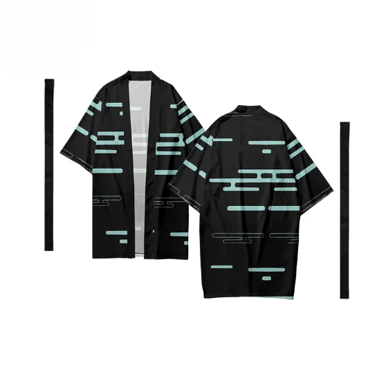 Long Thin Outerwear Kimono Style Cosplay Jacket for Boys And Girls Suitable for Anime Conventions Breathable Polyester Fabric