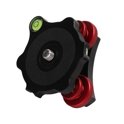 Imagen 2 del producto Base de nivelación de cabeza de bola de trípode de cámara LP‑ 64, nivel de burbuja de rueda Triple de aluminio, Base de nivelación de aleación de aluminio