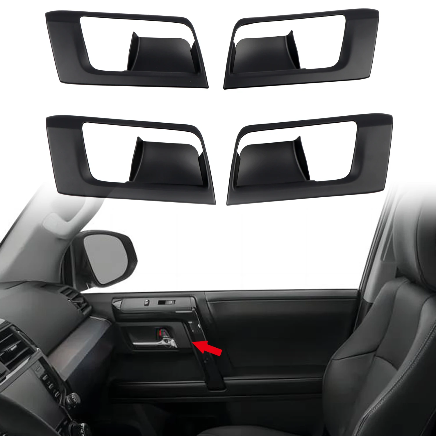 

Подходит для Toyota 4runner 2010-2022 автомобильные аксессуары ABS матовая Черная внутренняя дверная ручка крышка чаши отделка LHD! RHD!