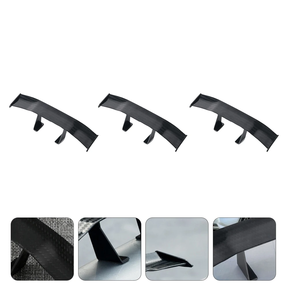 

3Pcs Car Rear Wing Spoiler Auto Roof Tail Wing Strong ABS Material Simple Style Enhanced Stability Fast Installation Car