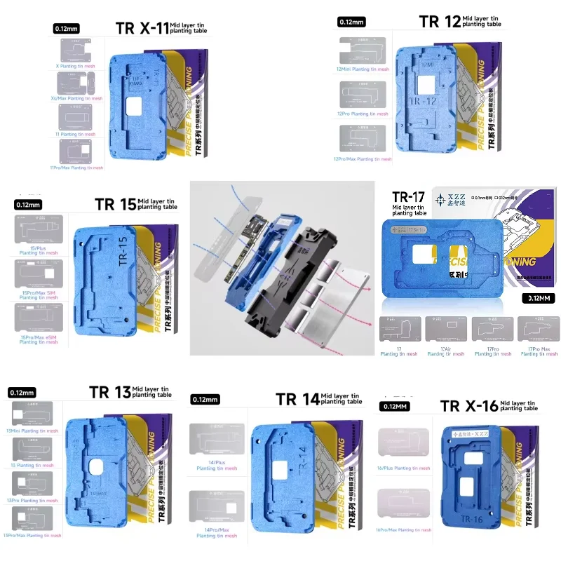 

XZZ TR Middle Layer Reballing Stencil Platform Magnetic Base for iPhone 11 12 13 14 15 16 17 ProMax Plant Tin Motherboard Repair