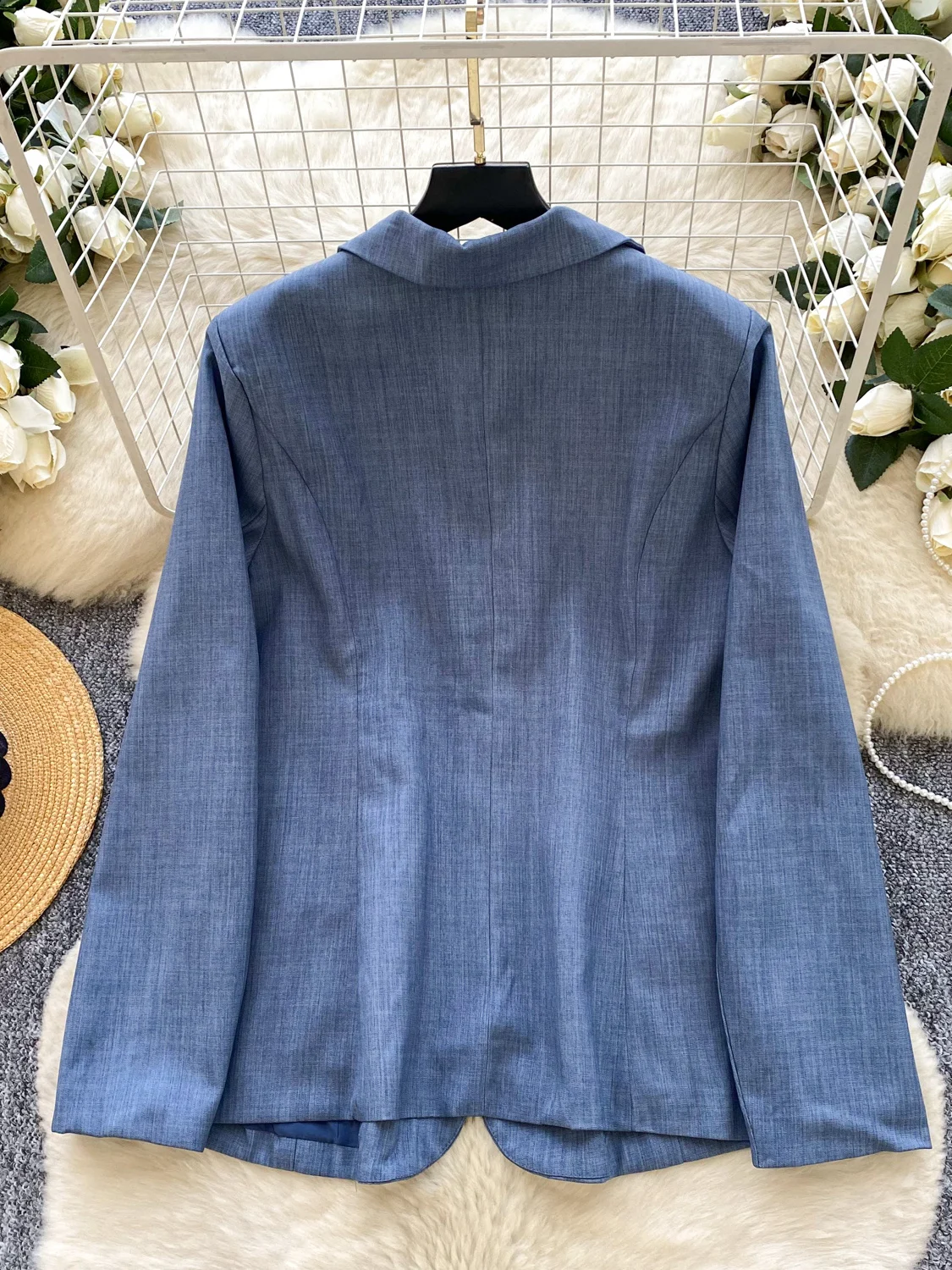 بدلة نسائية من Ele Jaet 2025 لخريف جديد Sle للتنقل سترة فضفاضة غير رسمية بأزرار لأعلى ملابس عمل متعددة الاستخدامات ملابس خارجية