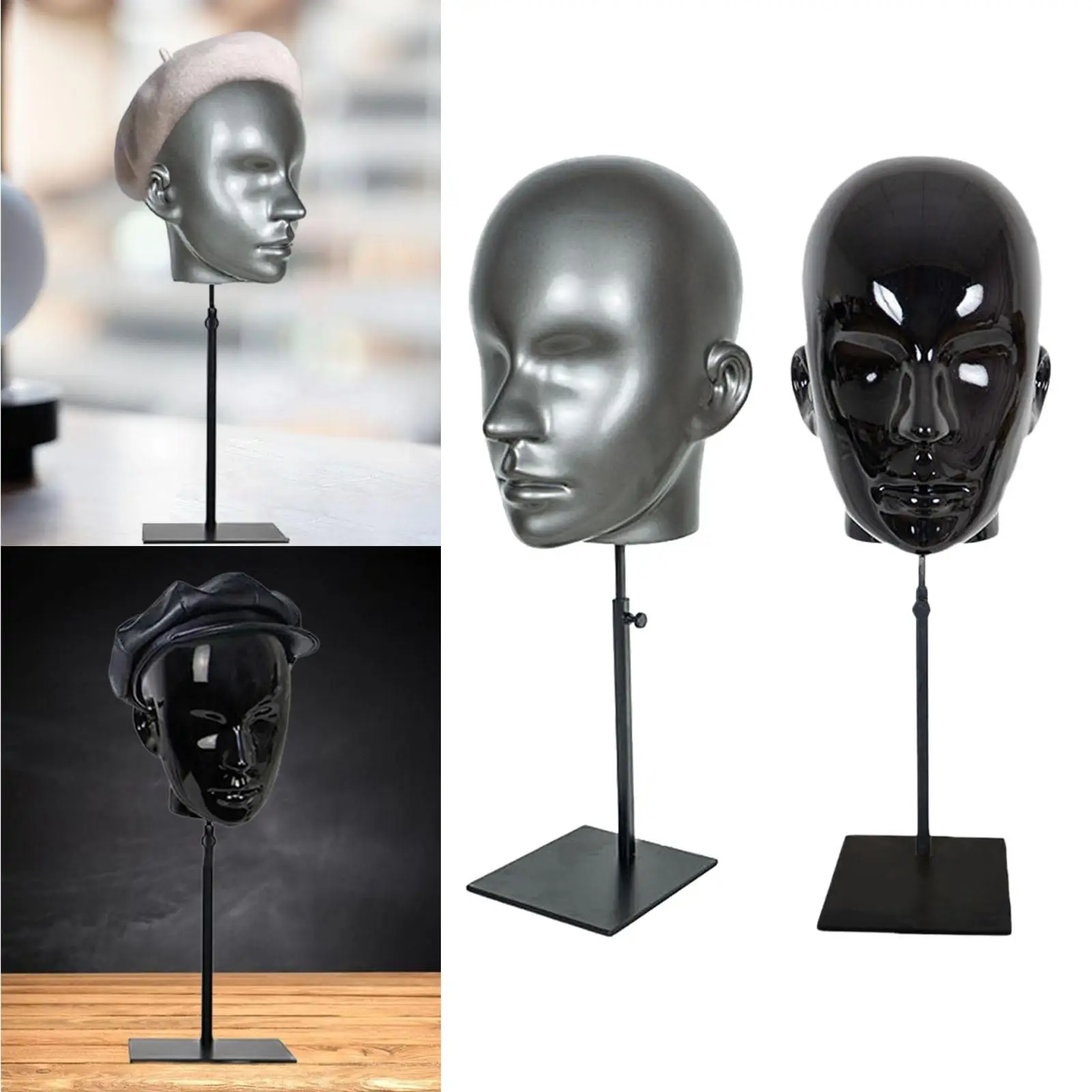 

Mannequin Head Hat Hairpiece Display Stand Head Model Shelf Commercial Use