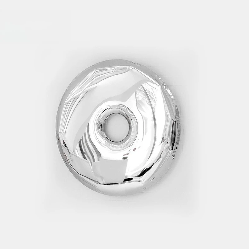 

Modern Simple Donut Stainless Steel Round Mirror Living Room Entrance Wall Decoration Villa Hotel