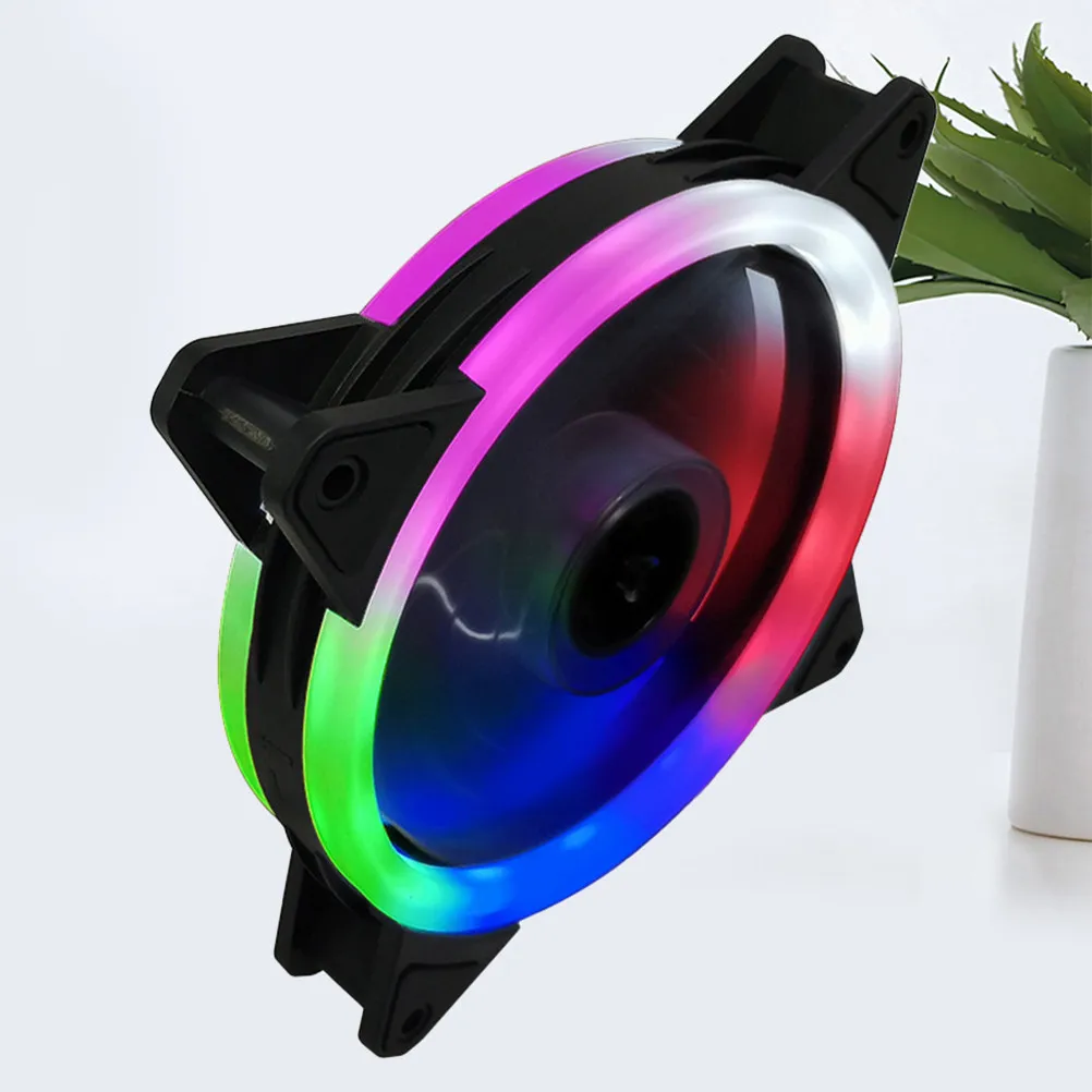 

1 шт. 12-сантиметровый RGB-вентилятор с двойным потоком воздуха, бесшумный, для охлаждения процессора ПК, надежный, для студии и общежития