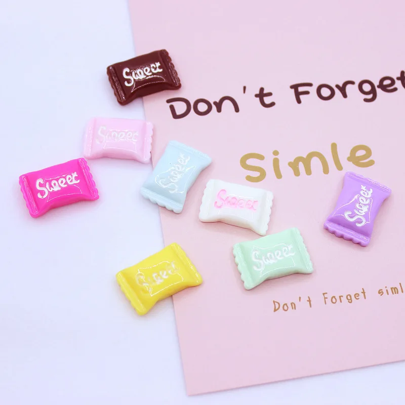 10pcs Kawaii Resin Mini Candy Decoration Miniature Accessories Material Scrapbooking Figurine Supplies Flatback Cabochon Diy