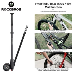 ROCKBROS 300PSI Bicycle Pump High-pressure Front Fork Pump Tire Air Inflator Pump MTB Road Schrader Presta Valve Bike Pump