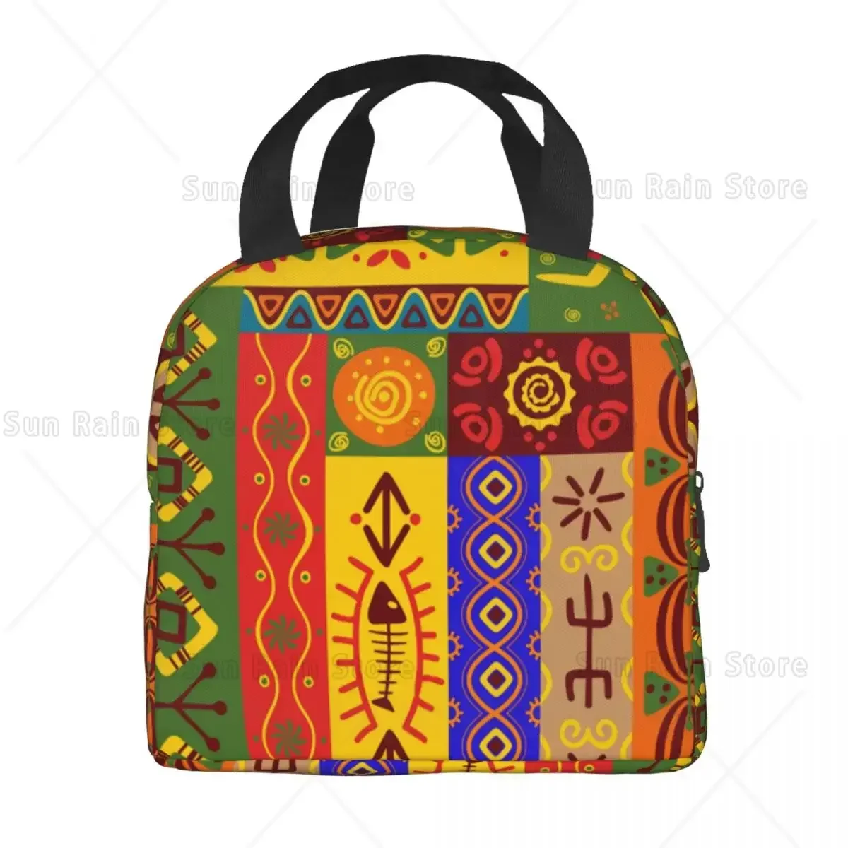 Ethnic Tribal African Exotic Pattern Insulated Lunch Bag for Women Africa Culture Thermal Cooler Lunch Box Kids School Children