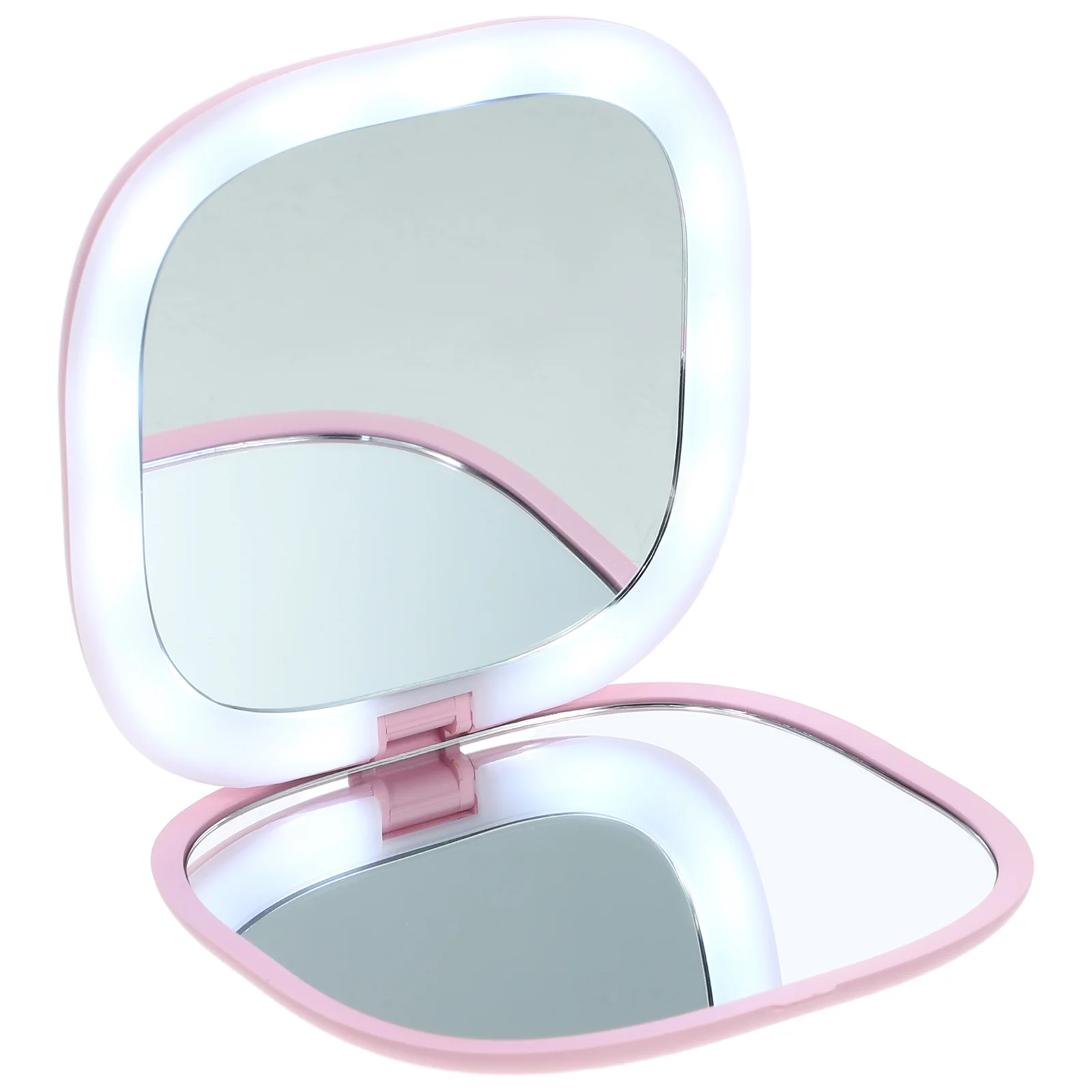 

Vanity Mirror Magnifying Glasses Portable with Light Compact Lighted Travel Hand Abs Mini Lights