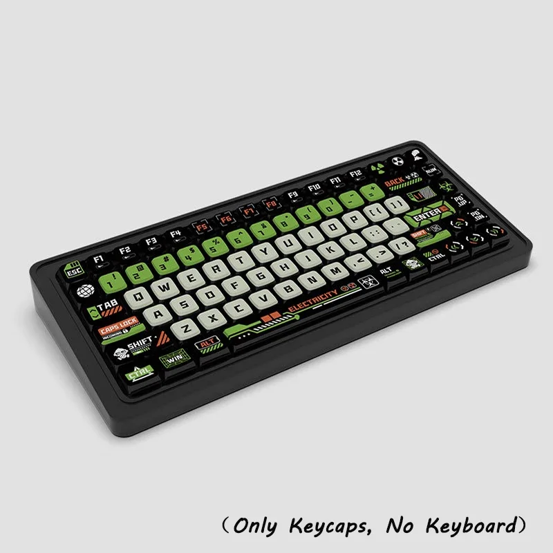 Mechanical Keyboards 125 Keys Keycap Set Doomsday Sky Theme Keycaps Four Side Transparent Keycap PBT Material Durable Keycaps