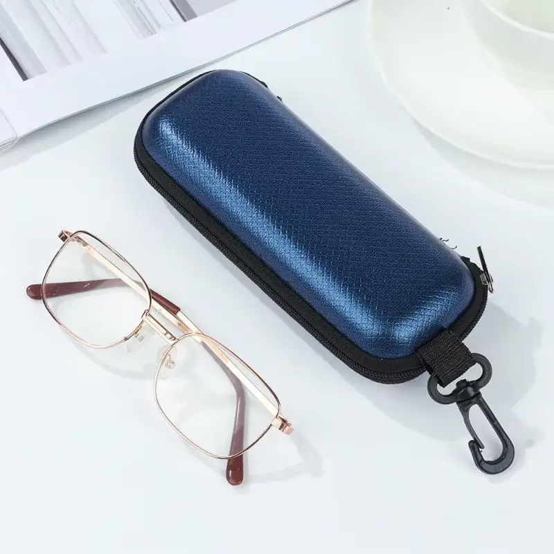 Hard Shell Reading Glasses Storage Case Portable Zippered Lightweight Eyewear Protector Box for Travel Use