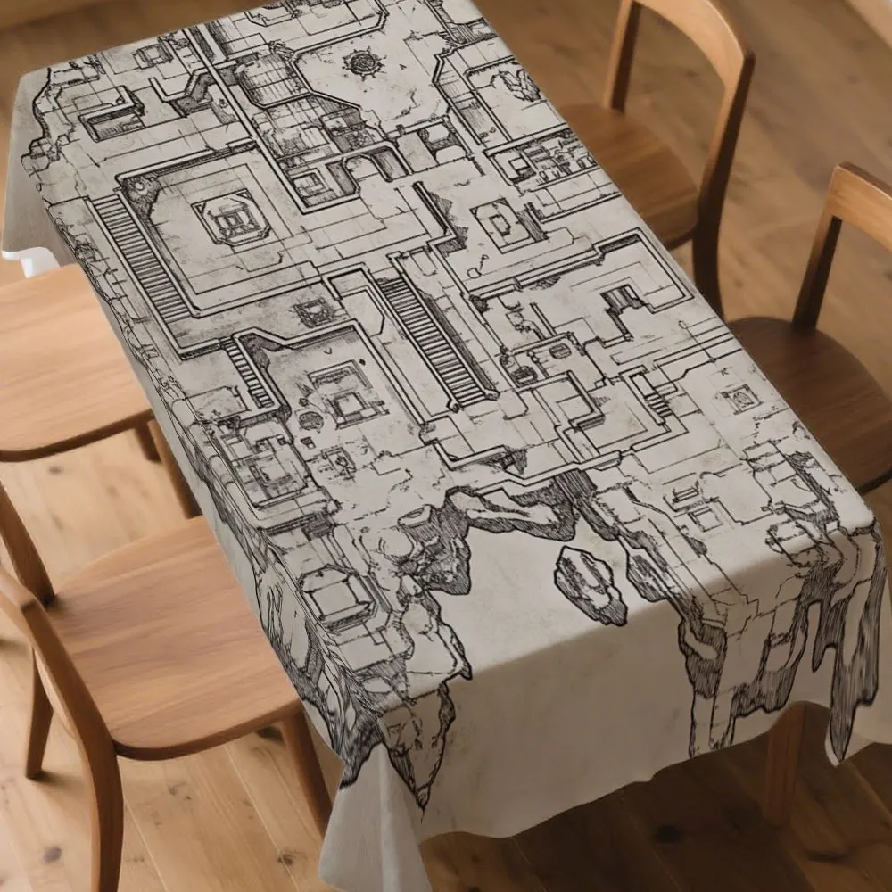 One festive holiday cheerful rectangular tablecloth design, creating a harmonious atmosphere at the dining table.zyc