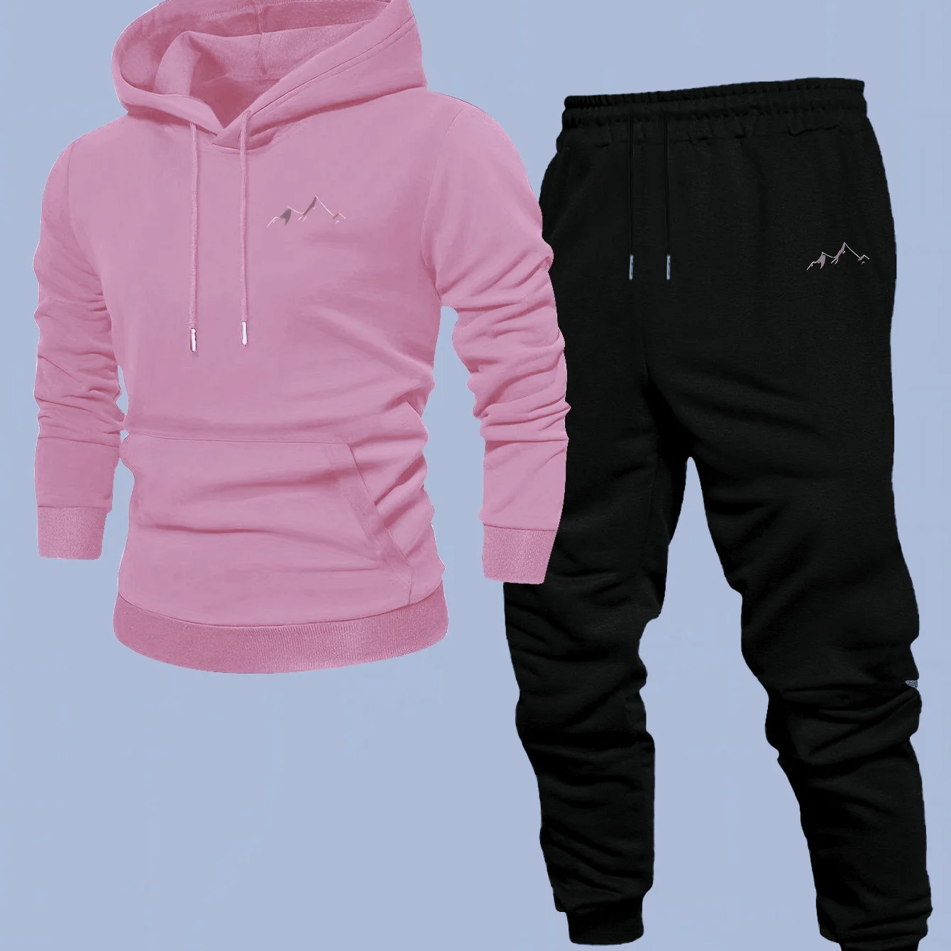 Men Spring Autumn Tracksuit Loose Hoodie Sweatpants Set Casual Long Sleeve Two Piece Sport Jogger Outfit view 4