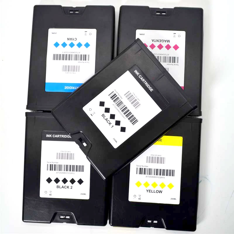 1PCS 500 600 650 700 750 Ink Cartridge 250ml CMYKK 5colors for VVVPPP Label Printer