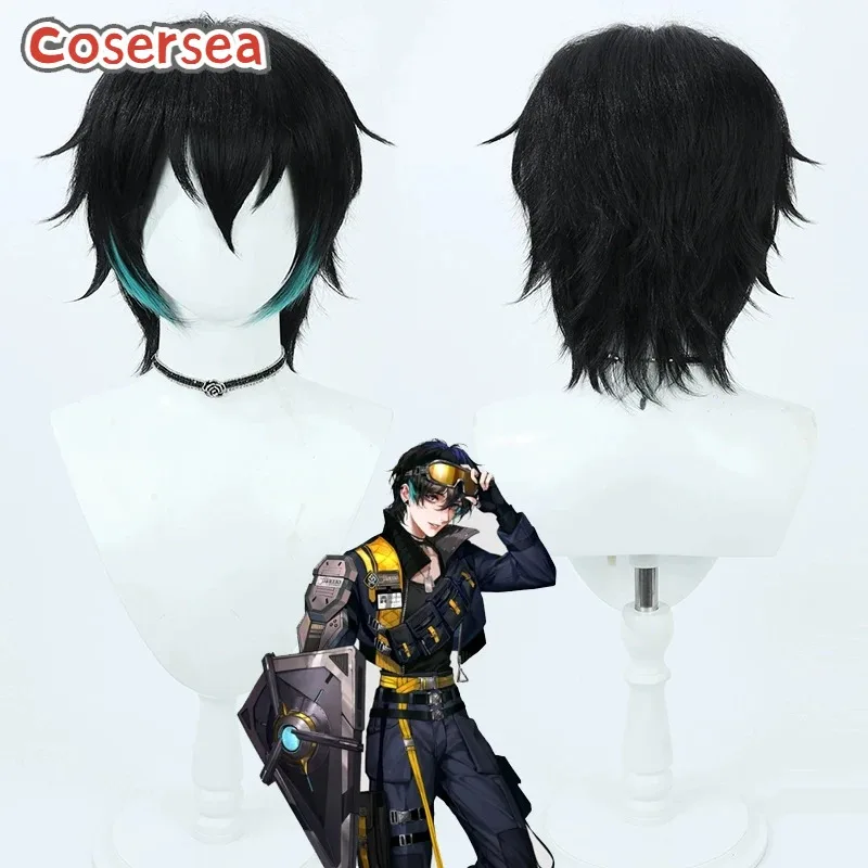 

Cosersea Cinnabar Косплей Парики Игра Шлях в никуда Киноварь 30 см Короткий Черный Смешанный Зеленый Мужской Парик Синтетические Волосы Термостойкие