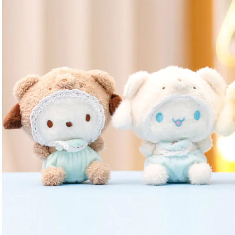 Nowy Sanrio Pompom Purin Cinnamoroll pluszowa lalka brelok dziewczyny torba brelok śliczny wisiorek akcesoria prezenty wystrój plecaka dla dzieci