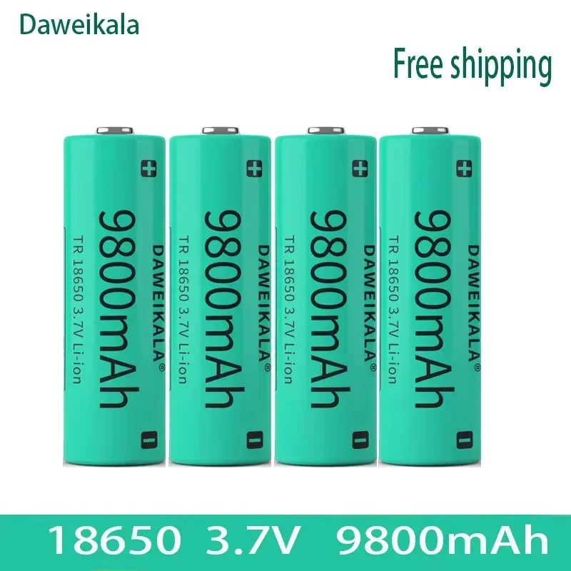 New 18650 3.7V 9800mAh Rechargeable Battery For Flashlight Torch headlamp Li-ion Rechargeable Battery drop