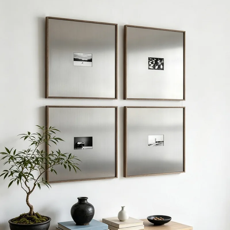 Stainless steel modern art hanging painting minimalist porch restaurant decorative painting study office high-end murals