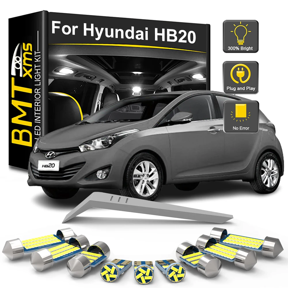 

BMTxms 11Pcs For Hyundai HB20 HB20S HB20X 2013-2019 2020 2021 2022 2023 2024 Car LED Interior Light Bulb Kit Lamp Accessories