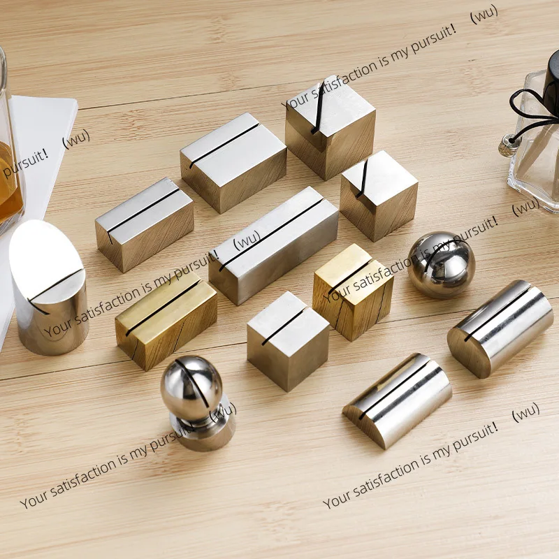 Stainless Steel Solid Menu Seat Semicircular Business Card Seat Buffet Restaurant Applicable Desk Number Plate Desk Signature