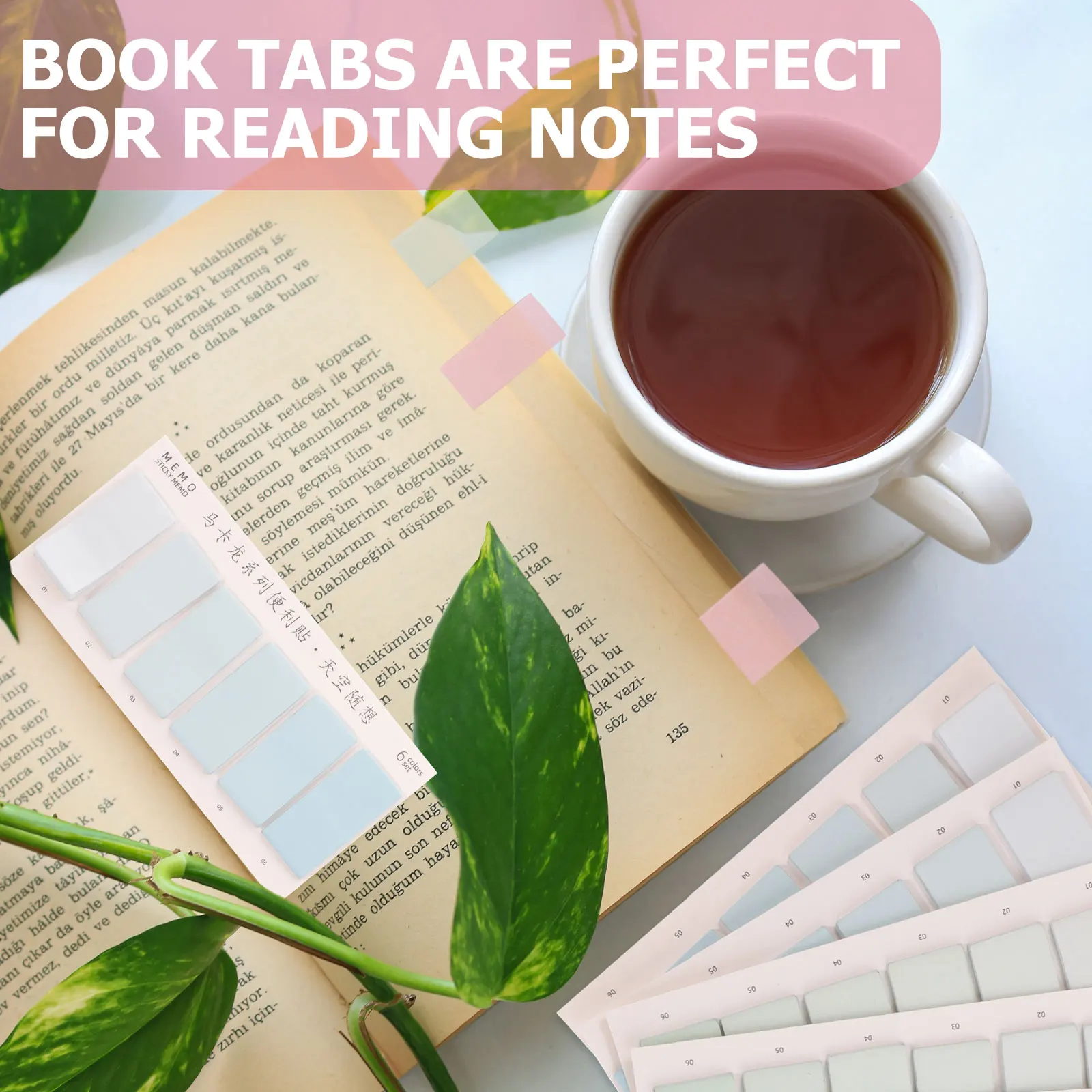 

960Pcs Multi Function Book Index Tabs Label Decals Easy to Remove Reposition Classification Stickers