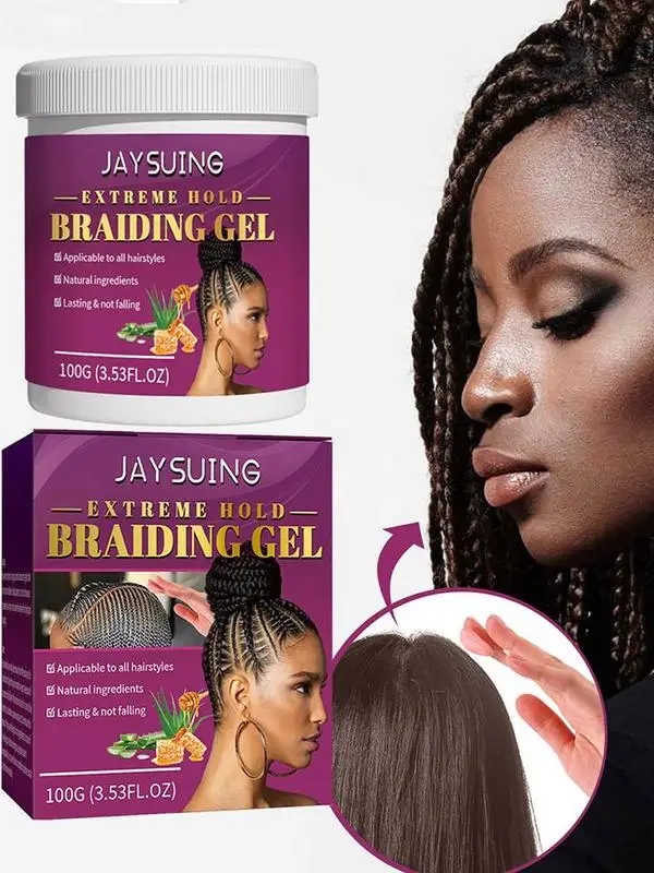 Hair Twist Braiding Gel Extreme Hold Edge & Braid Control Cream Hair Styling Gel For Girls Women