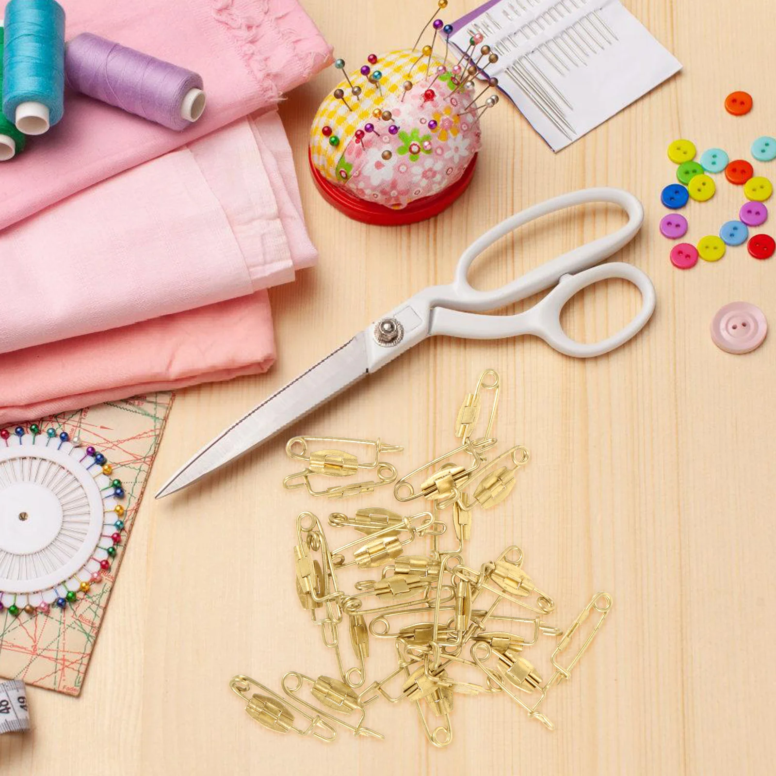 

50Pcs P-Shaped Metal Safety Pins Badge Base Pins for Sewing Crafts Brooches Reliable Secure Clasp Long-Lasting