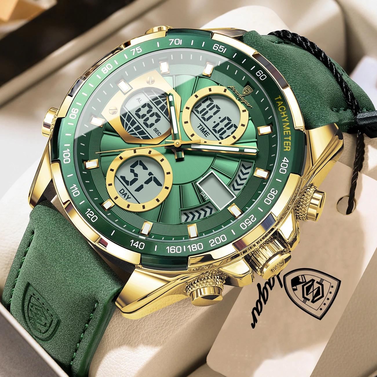 POEDAGAR Sports Digital Men Wristwatch Week Date LED Luminous Quartz Men's Watches Alarm Dual Time Electronic Fashion Male Clock