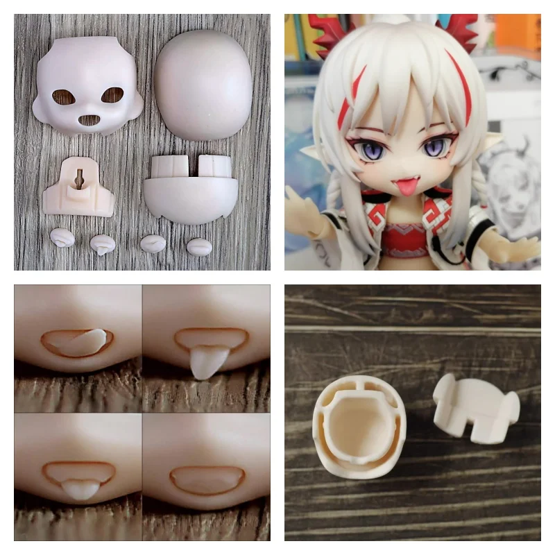 GSC Doll Face Shell Handmade DIY Pottery Clay Made Small Statues Doll Decorate Face Accessories Suitable for Makeup Face/Shell