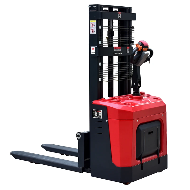 Standing 1.5Ton 3.5M Full Electric Stacking Pallet Stacker Truck with Adjustable Lifting Forks and Pedal Customized