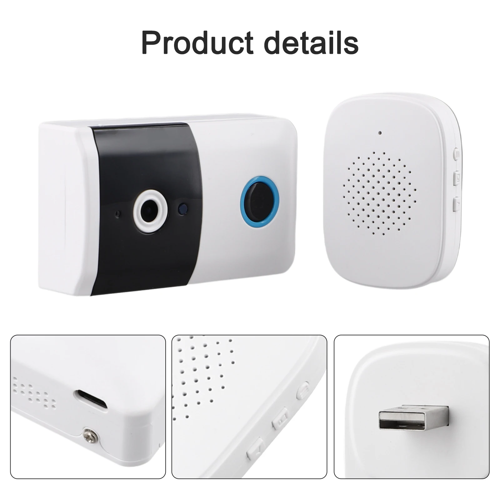 For Front Door APP Connected Doorbell for Smart Video Doorbell For Home Entry 8*5*2cm Size ABS Electronic Components Brand New