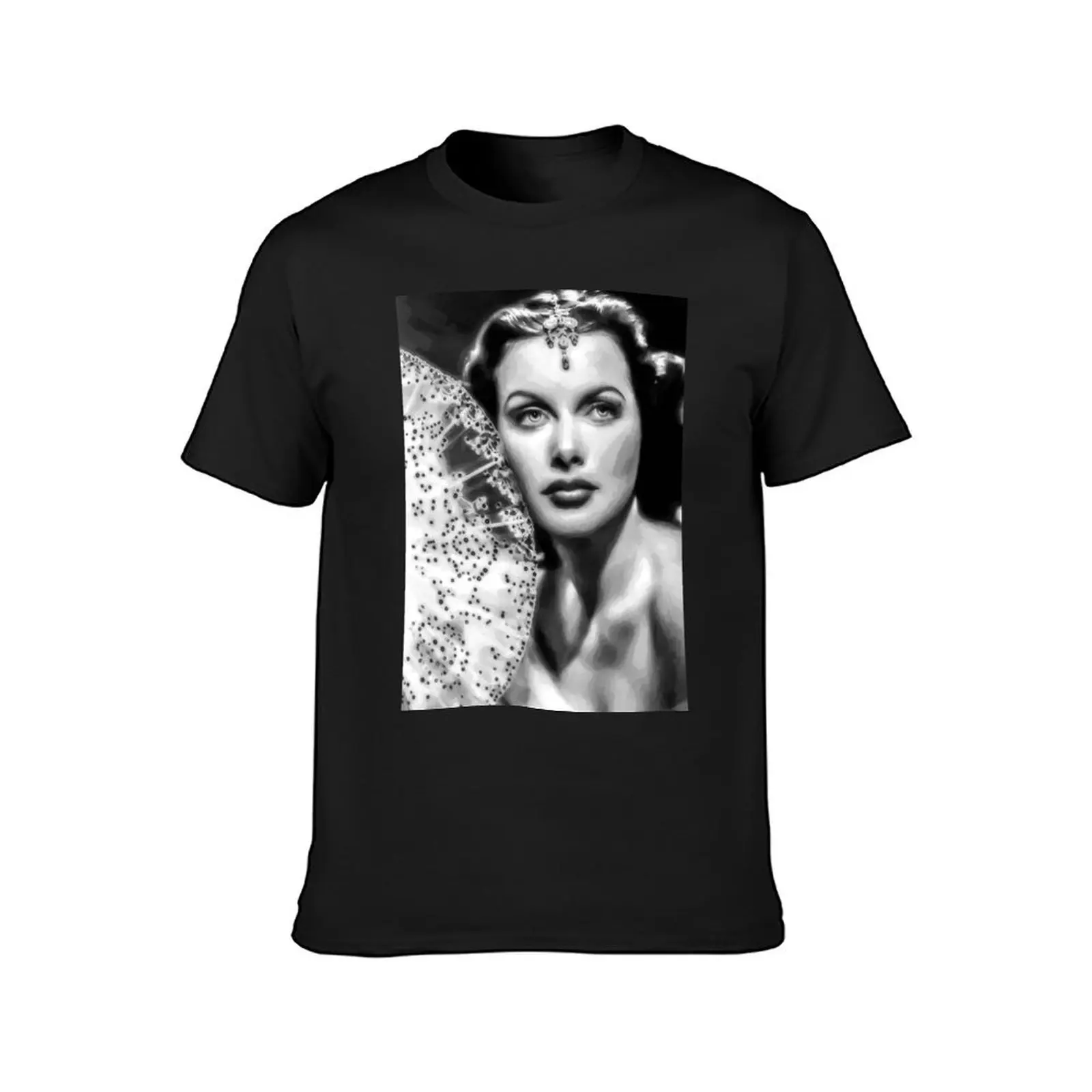 Vintage Hedy Lamarr Oil Painting T-Shirt funnys kawaii clothes summer top workout shirts for men