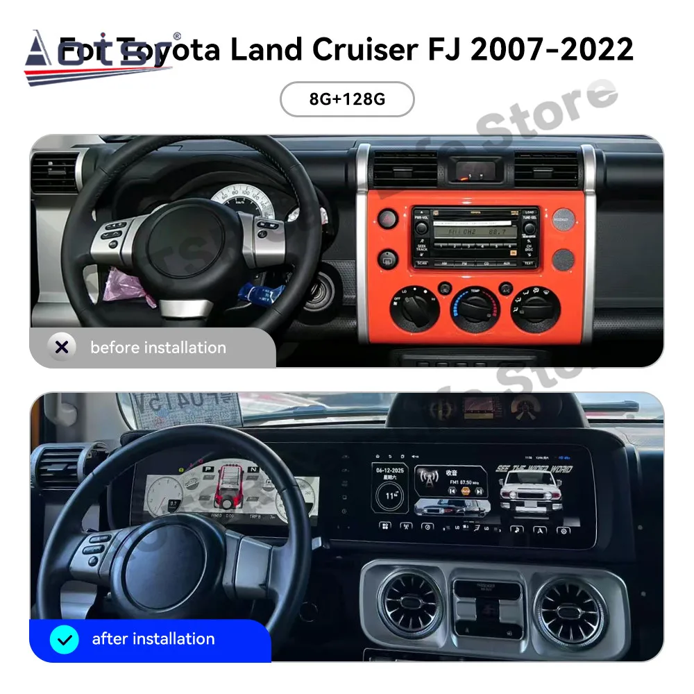 Automotive Multimedia For Toyota FJ Cruiser 2007~2022 Android Radio + Digital dashboard GPS Navigation Stereo Receiver Head Unit