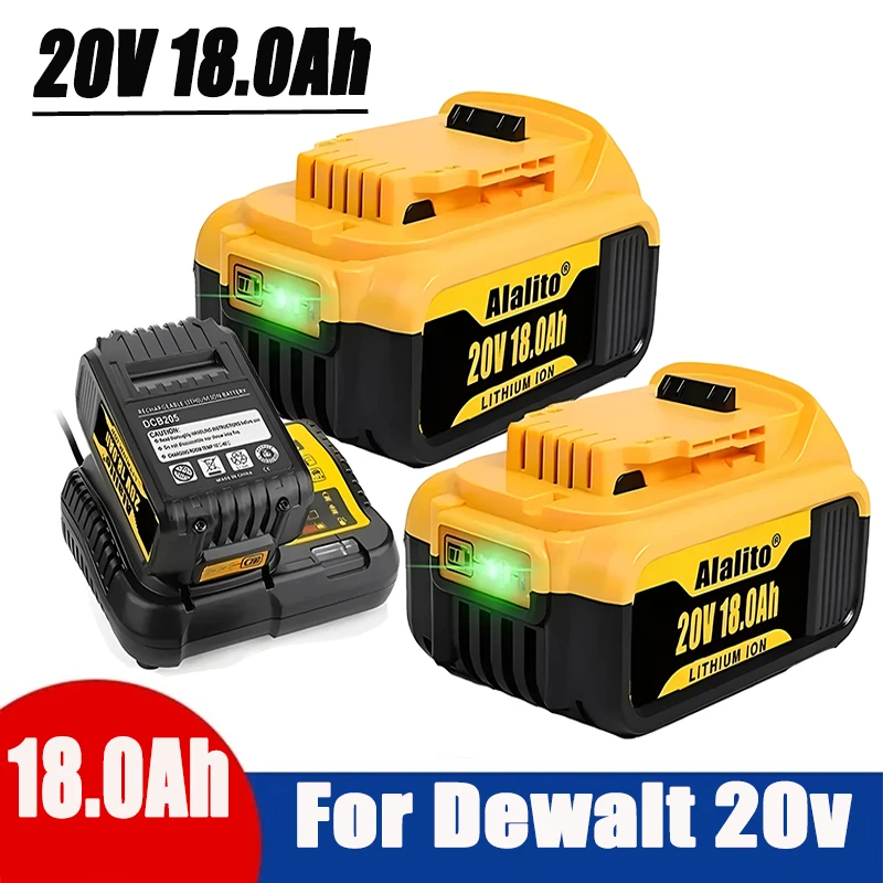 

2024 Upgrade DCB200 20V 18000mAh Battery , charger For Dewalt 18V DCB184 DCB200 DCB182 DCB180 DCB181 DCB182 DCB201 Tools Battery