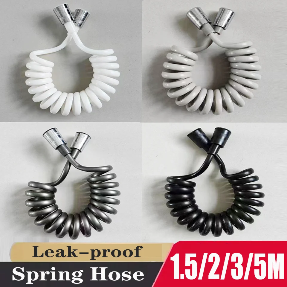 1.5/2/3/5 Meter Spring Flexible Retractable Tube For Shower Head Toilet Bidet Water Pipe Plumbing Bath Faucet Spiral Shower Hose