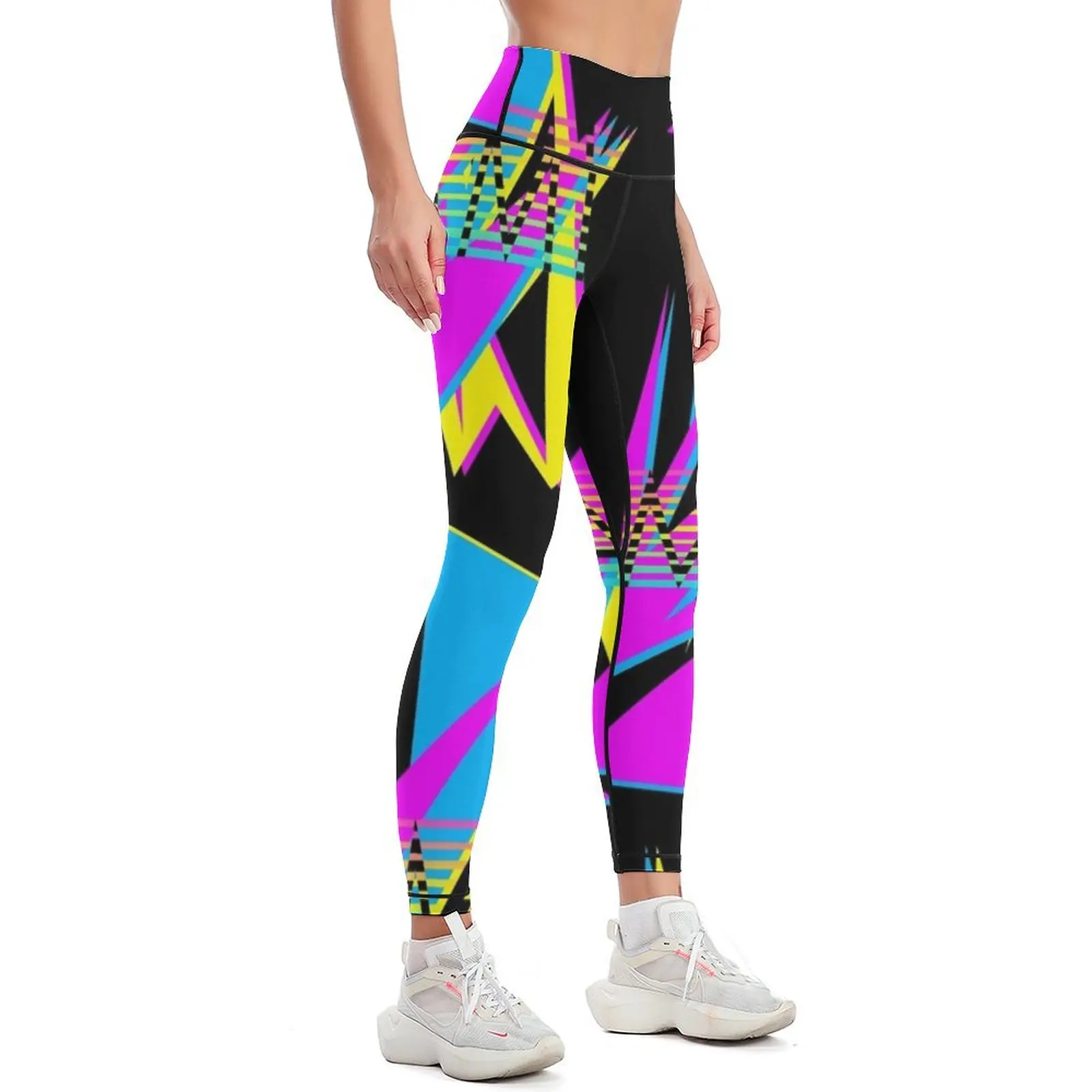 Miami 80s Sharp Neon Colors Retrowave edition Leggings Women's sports pants sports for push up Womens Leggings