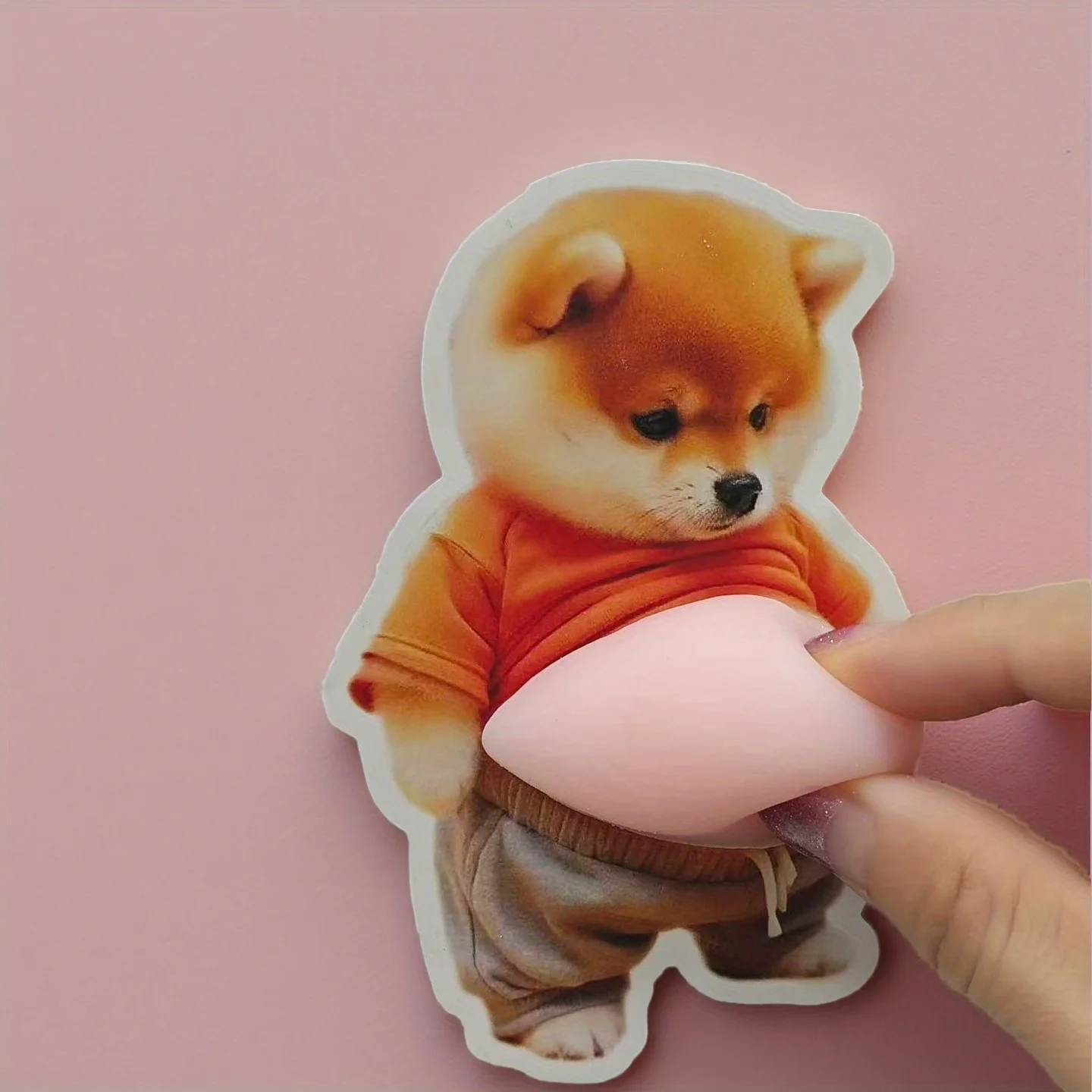 2pcs 3D Cute Puppy Sticker - Squeezeable Decoration, Single Use, for Mobile Phone Accessories, Mobile Phone Decoration Sticker