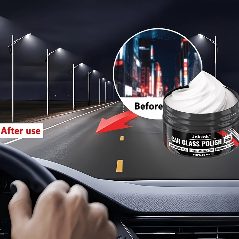 Car Glass Polishing Kit, a Refurbishment Kit for Windshields And Rearview Mirrors, Eliminates Fine Scratches to Enhance The Clar