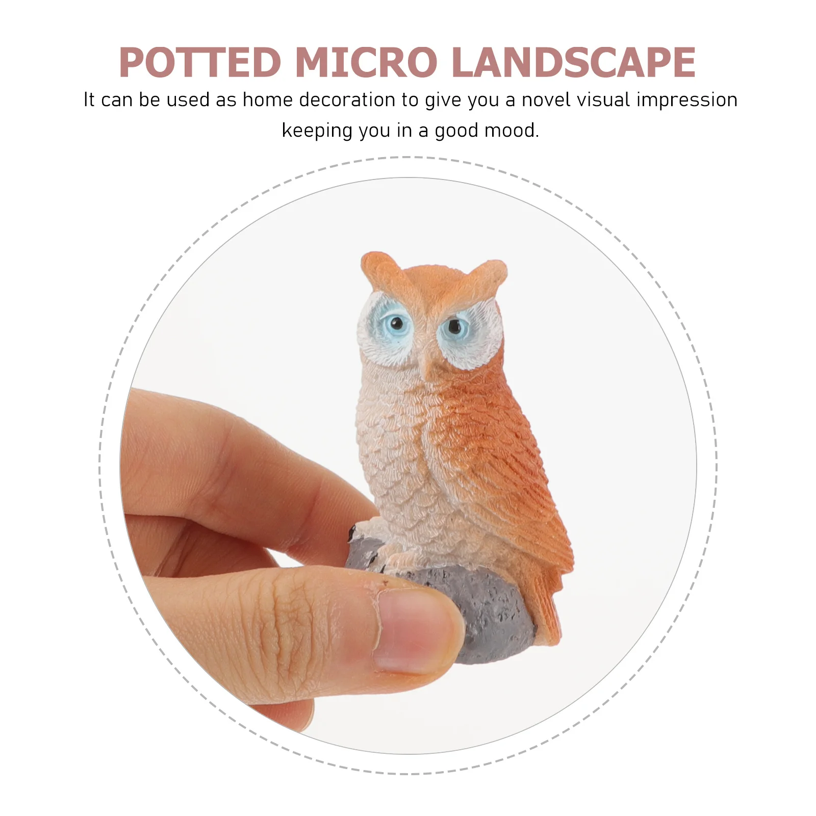 

4Pcs Resin Owl Statue Home Garden Balcony Desktop Decoration Creative Miniature Landscape Ornament Garden Miniature