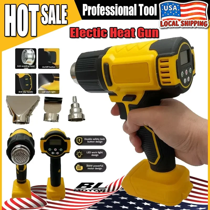 

Fit DEWALT 18V 21V Heat Gun Shrink Wrapping Tool Cordless Hot Air Gun Electric Air Dryer Soldering Thermal Blower For DeWalt