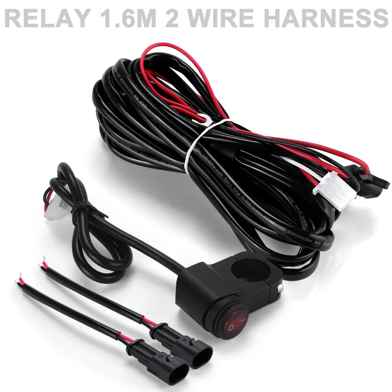 1.6/2.2M Cable Motorcycle Relay Wire Harness Switch Control Line With Fuse For Spotlight Auxiliary Fog Lamp Headlight Light 12V