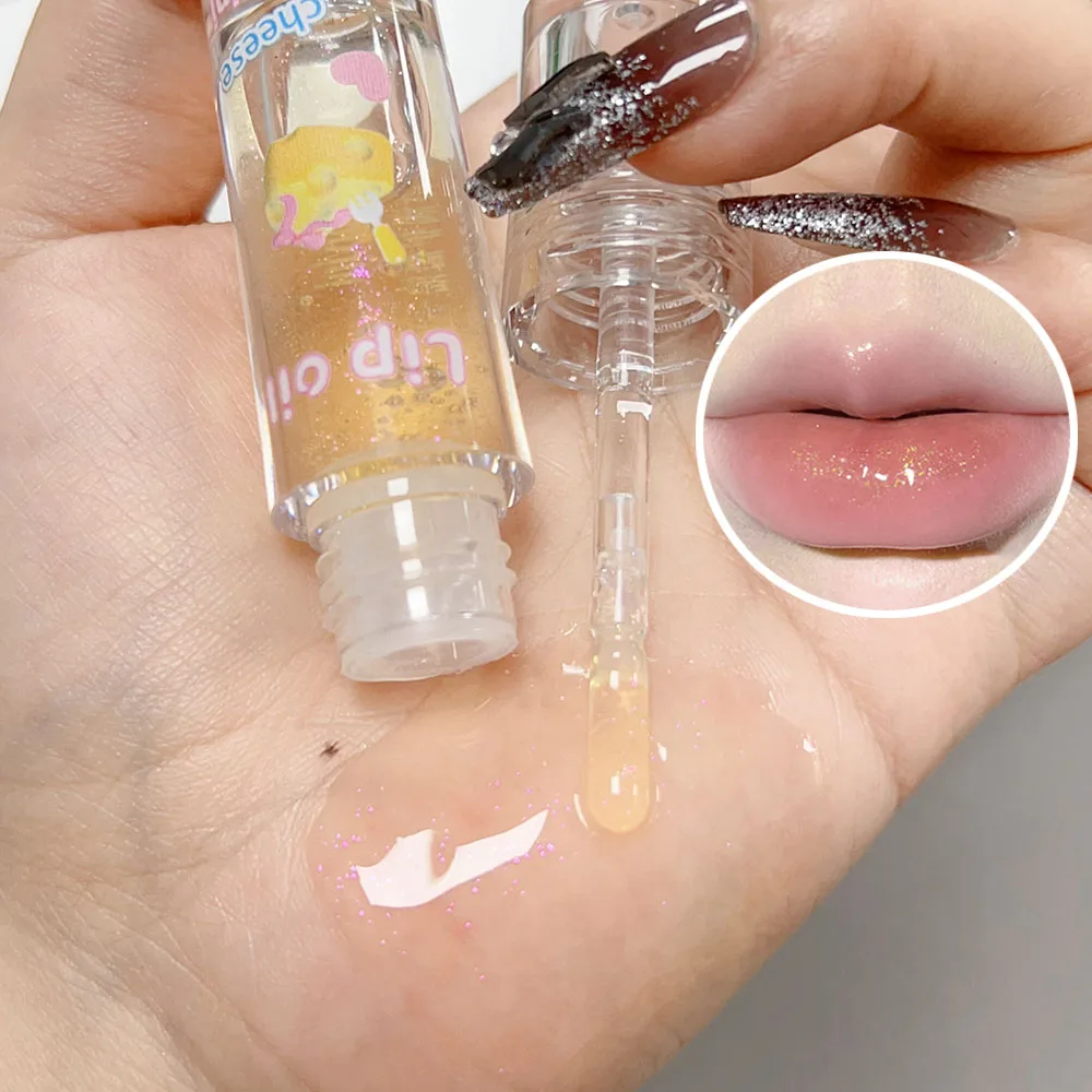 Moisturizing Mirror Glitter Lip Gloss Transparent Shine Reduce Lip Lines Lip Oil Makeup Crystal Jelly Liquid Lipstick Cosmetics