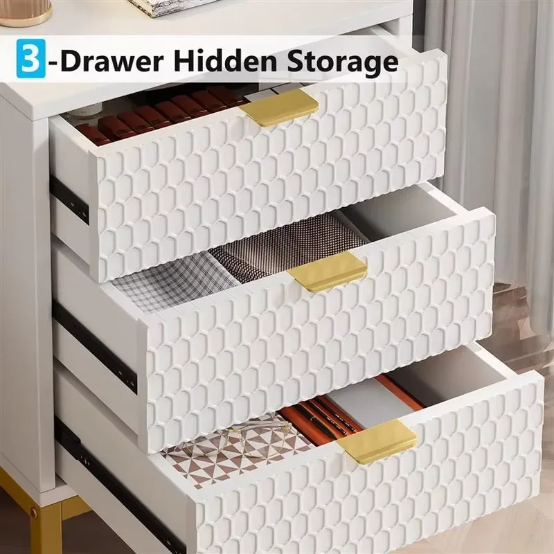 Modern Minimalist Bedside Table, Small Household Bedroom Furniture, Bedside Coffee Table Storage Cabinet with Storage Drawers