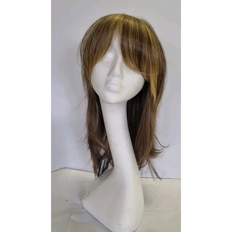 Long Brown Blonde Mix Layered Straight Wig - Hair Loss Alopecia Thin REF 0076