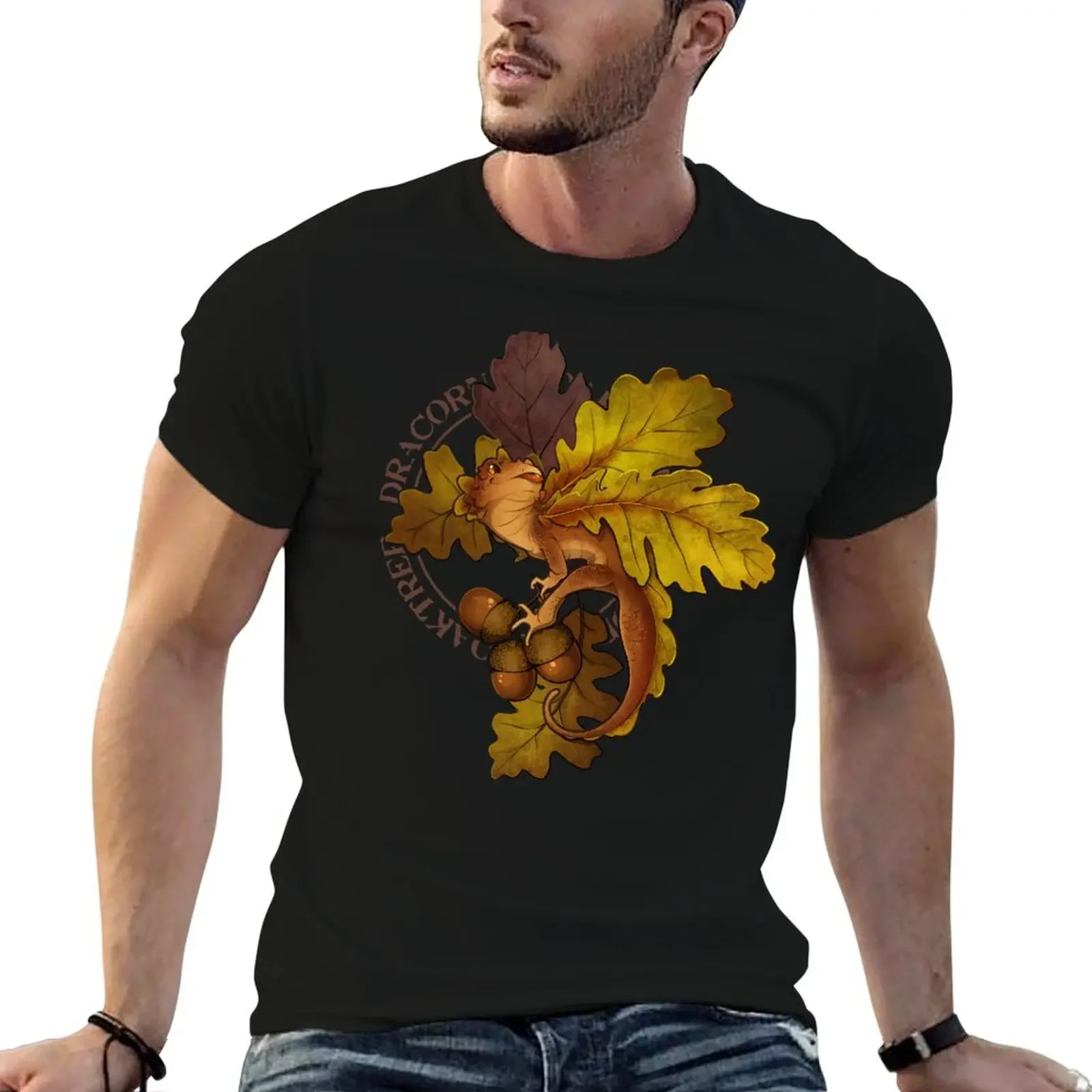 Oak Tree Dracorn T-Shirt anime cute tops street wear mens big and tall t shirts